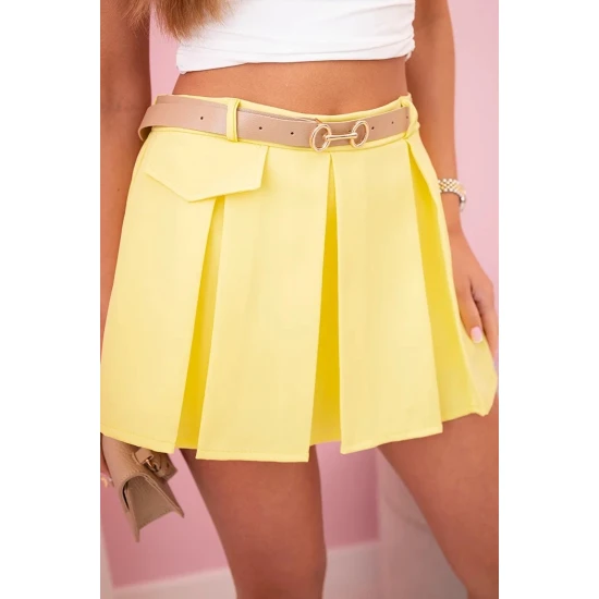 Plisēti svārki-šorti dzeltenā krāsā Arnita 32105