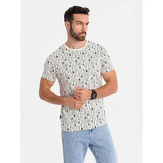 Vīriešu balts T-krekls Authentic V1 OM-TSFP-0225