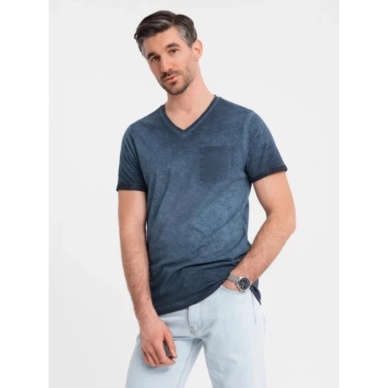 Vīriešu tumši zils krekls Montel V7 OM-TSWT-0242