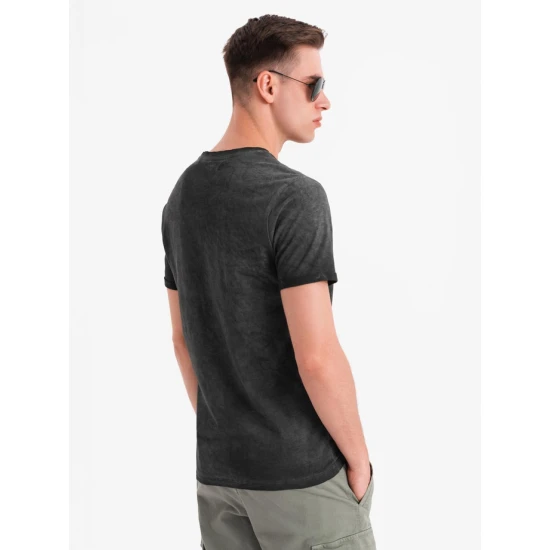 Vīriešu melns T-krekls Montel V6 OM-TSWT-0242