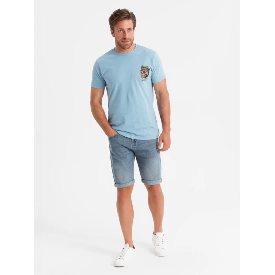 Vīriešu gaiši zili džinsa šorti Ragat V1 OM-SRDS-0164