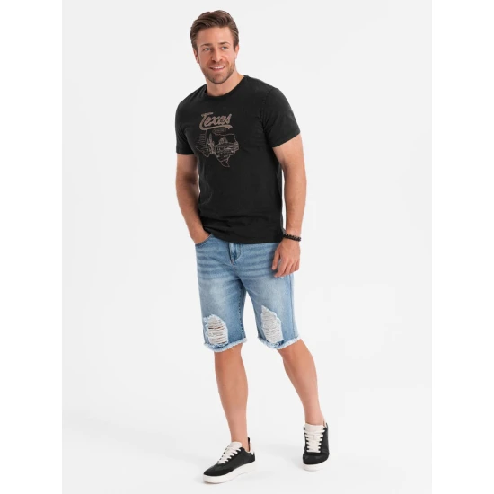 Vīriešu gaiši zili džinsa šorti Urban V2 OM-SRDS-0157