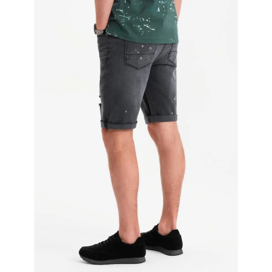 Vīriešu tumši pelēkas krāsas džinsu šorti Braco V3 OM-SRDS-0186