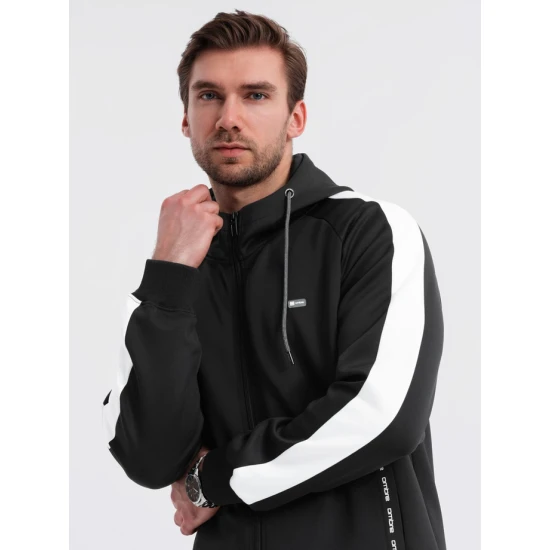 Vīriešu melns džemperis Dan V1 OM-SSZP-0210