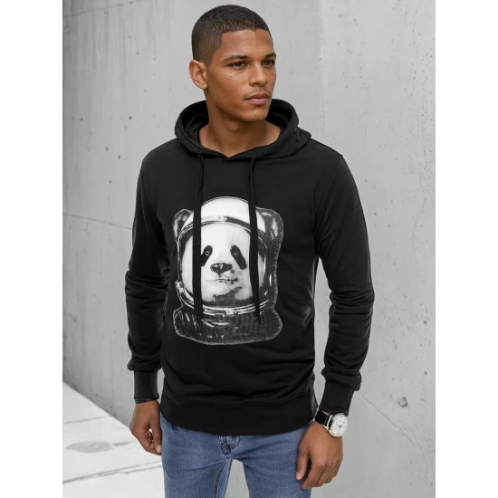 Vīriešu melns džemperis Panda