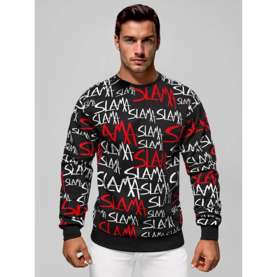 Vīriešu melns džemperis Slama