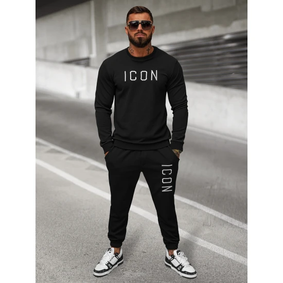 Vīriešu melns džemperis Icon O/D7394Z