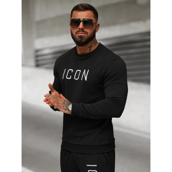 Vīriešu melns džemperis Icon O/D7394Z