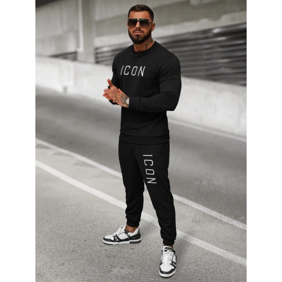 Vīriešu melns džemperis Icon O/D7394Z