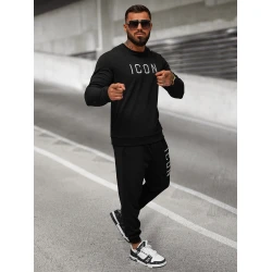 Vīriešu melns džemperis Icon