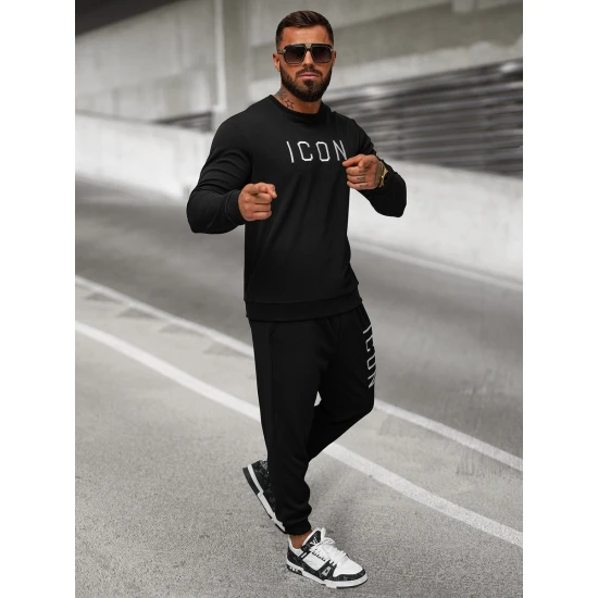 Vīriešu melns džemperis Icon O/D7394Z
