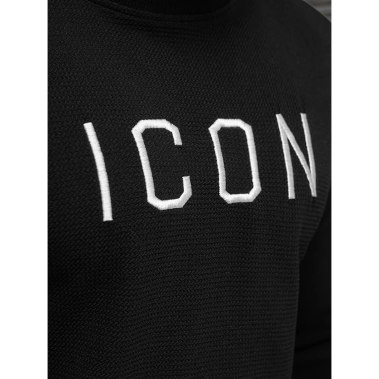 Vīriešu melns džemperis Icon O/D7394Z