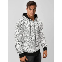 Balts džemperis ar kapuci Mind