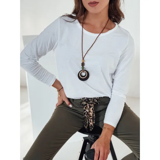 Sieviešu balta blūze ar kulonu Minimoda RY2679