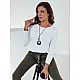 Sieviešu balta blūze ar kulonu Minimoda RY2679