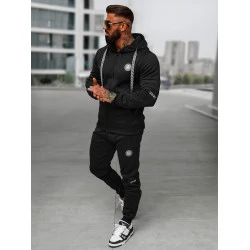 Vīriešu melns treniņtērpu komplekts Lion