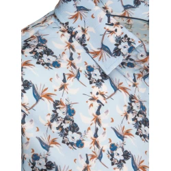 Vīriešu zils krekls ar ziediem Ton