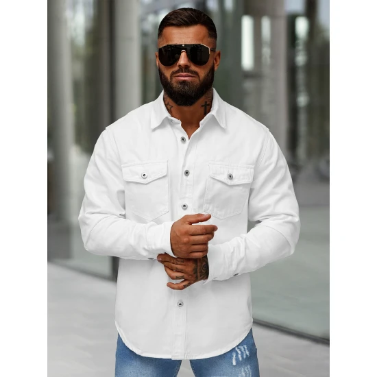 Vīriešu balts džinsa krekls Tol L/CA777/2