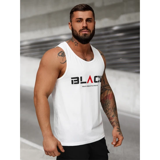 Vīriešu balts krekls bez piedurknēm Black2 JS/8B1707/1Z