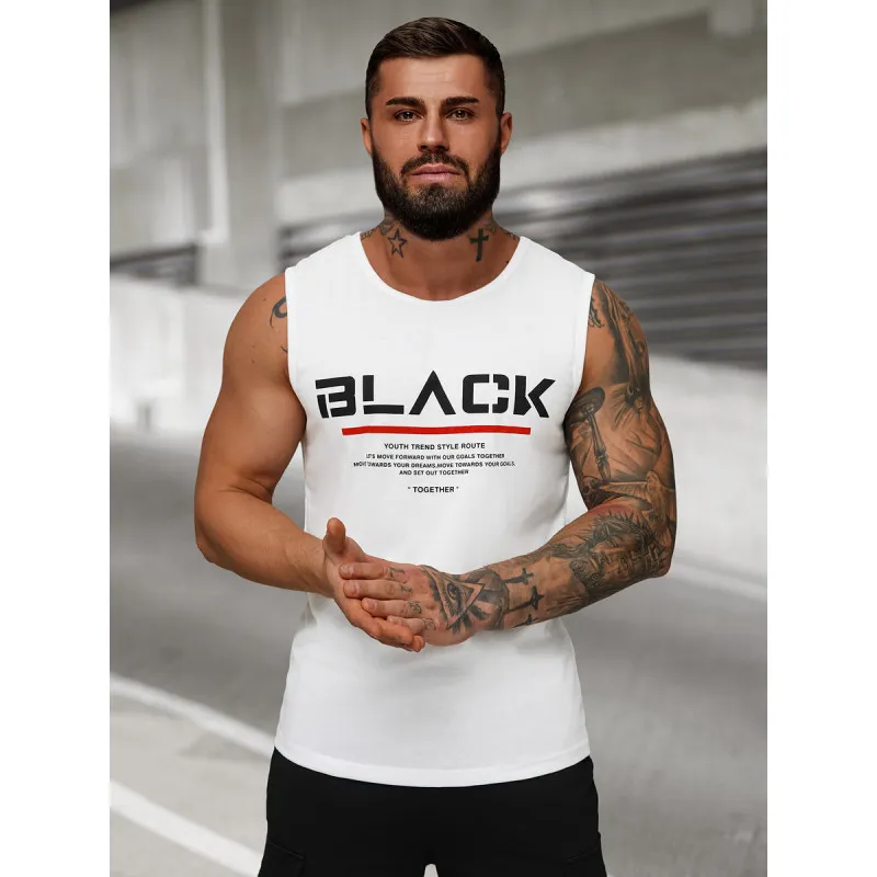 Balts vīriešu krekls bez piedurknēm Black JS/8B1712/1