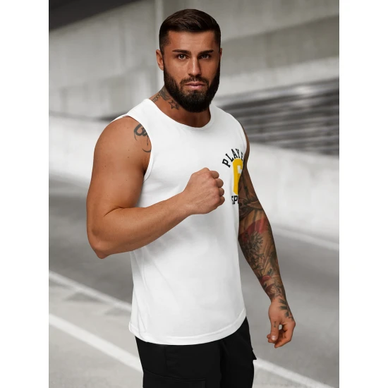 Balts vīriešu krekls bez piedurknēm Sport JS/8B1717/1Z