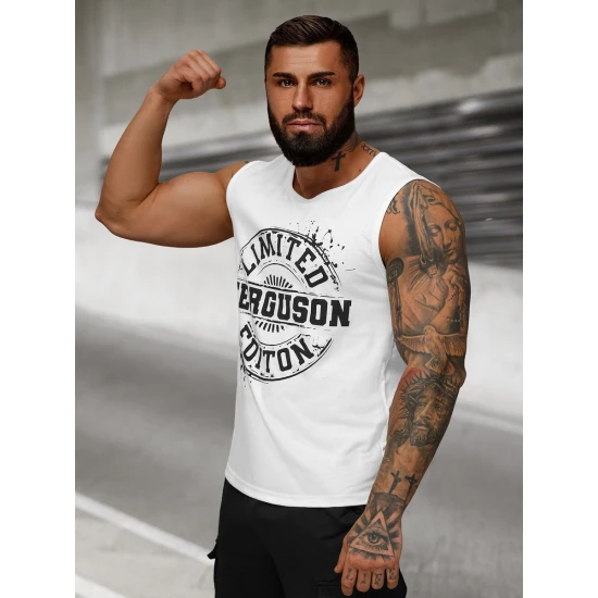 Vīriešu balts krekls bez piedurknēm Ferguson JS/8B1725/1Z