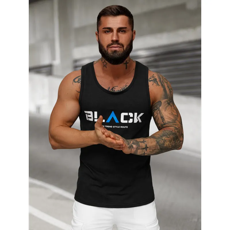 Vīriešu melns krekls bez piedurknēm Black2 JS/8B1707/3Z