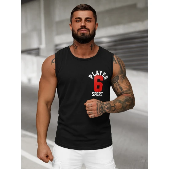 Melns vīriešu krekls bez piedurknēm Sport JS/8B1717/3Z