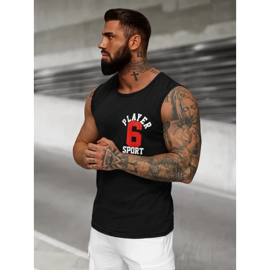 Melns vīriešu krekls bez piedurknēm Sport JS/8B1717/3Z