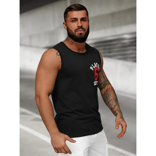 Melns vīriešu krekls bez piedurknēm Sport JS/8B1717/3Z