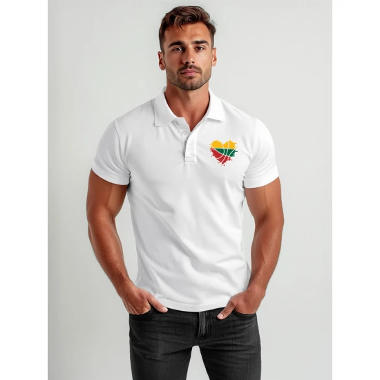 Vīriešu balts polo krekls Heart JS/8T80