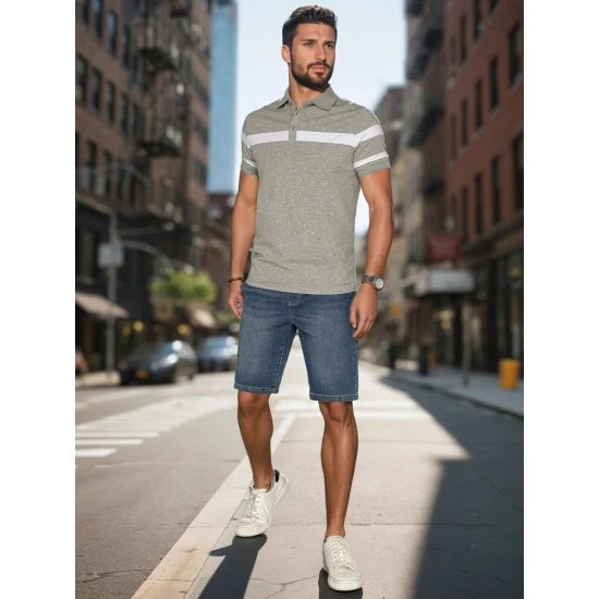 Vīriešu pelēks polo krekliņš Lima PX0629