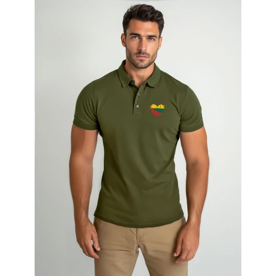 Vīriešu haki krāsas polo krekliņš Heart JS/8T80