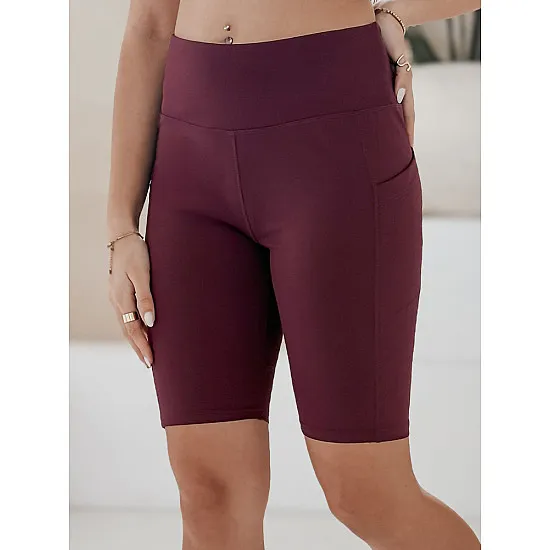 Damskie bordowe szorty sportowe Sport SY0422