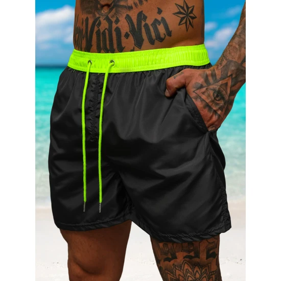 Vīriešu šorti melni/zaļi Renald JS/17K561/5