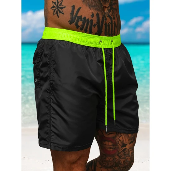 Vīriešu šorti melni/zaļi Renald JS/17K561/5