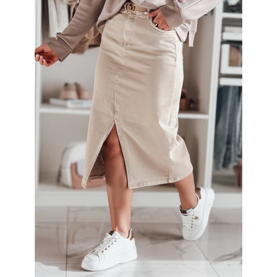 Džinsa brūni svārki ar šķēlumu Midiway CY0479