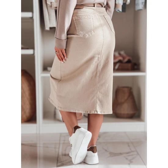 Džinsa brūni svārki ar šķēlumu Midiway CY0479