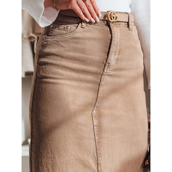 Brūni džinsa svārki ar šķēlumu Midiway CY0491