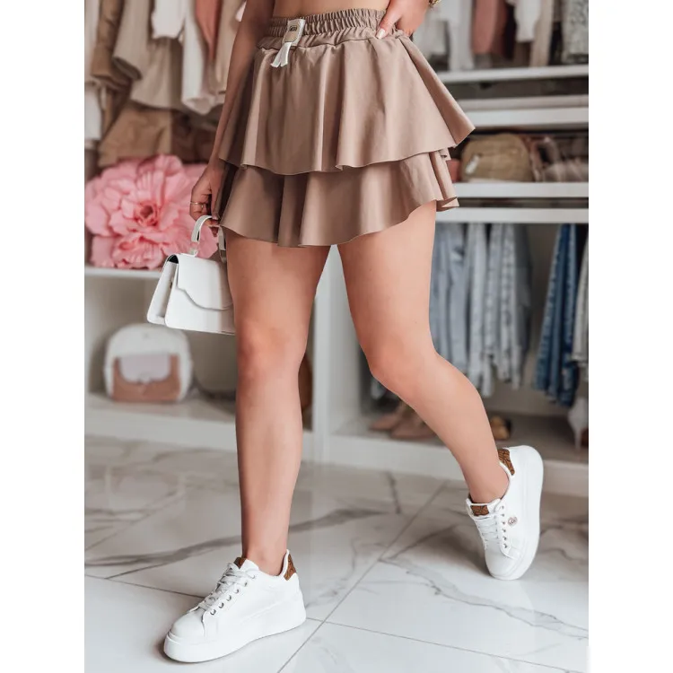 Sieviešu brūni mini svārki Falbela CY0498
