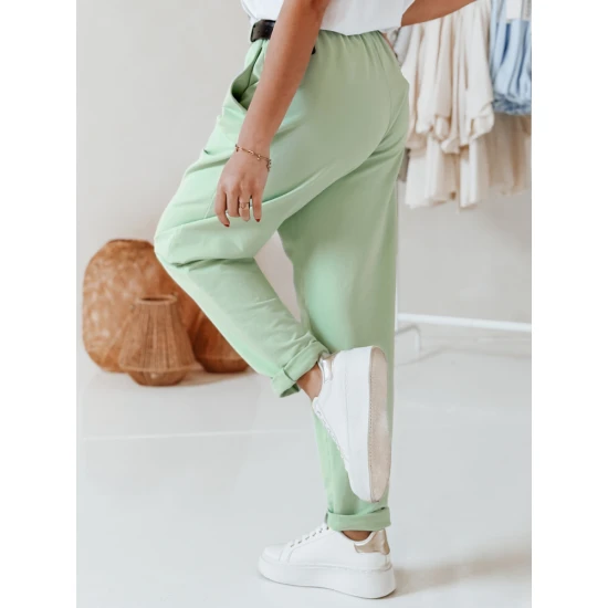 Sieviešu gaišas piparmētru bikses ar jostu Taizeme UY2552