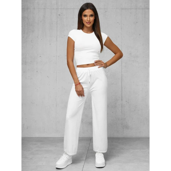 Sieviešu baltas platas samta bikses Metāls Bikses