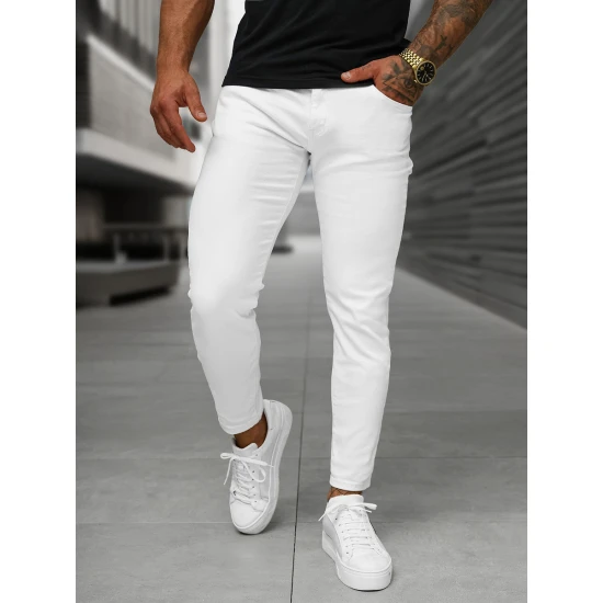 Vīriešu balti šauri džinsi Jen O/YB661