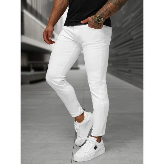 Vīriešu balti šauri džinsi Jen O/YB661