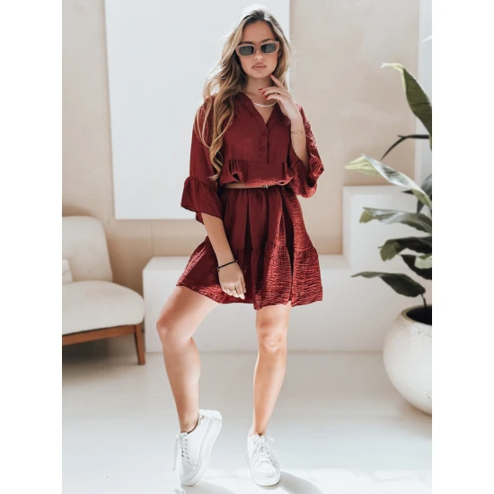 Sieviešu bordo krāsas vasaras kleita Lyvonne EY2614