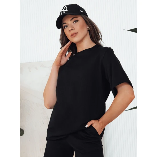 Sieviešu melns T-krekls Swan RY2537