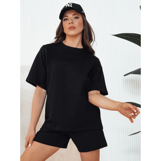 Sieviešu melns T-krekls Swan RY2537