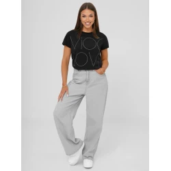 Sieviešu melns T-krekls Fact