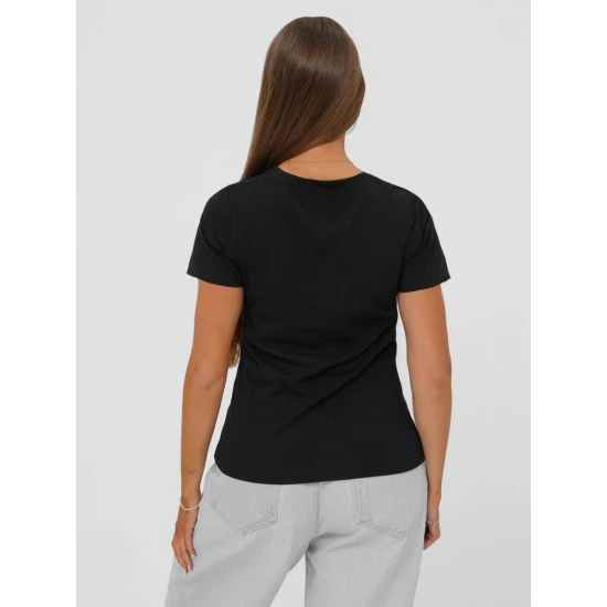 Sieviešu melns T-krekls Fact JS/96T690/3
