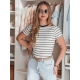 Sieviešu balts svītrains T-krekls Liness RY2818